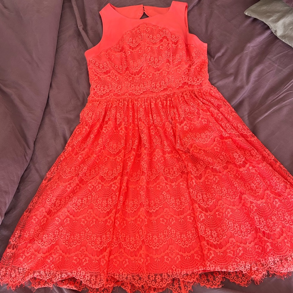 Jessica Simpson salmon lace dress